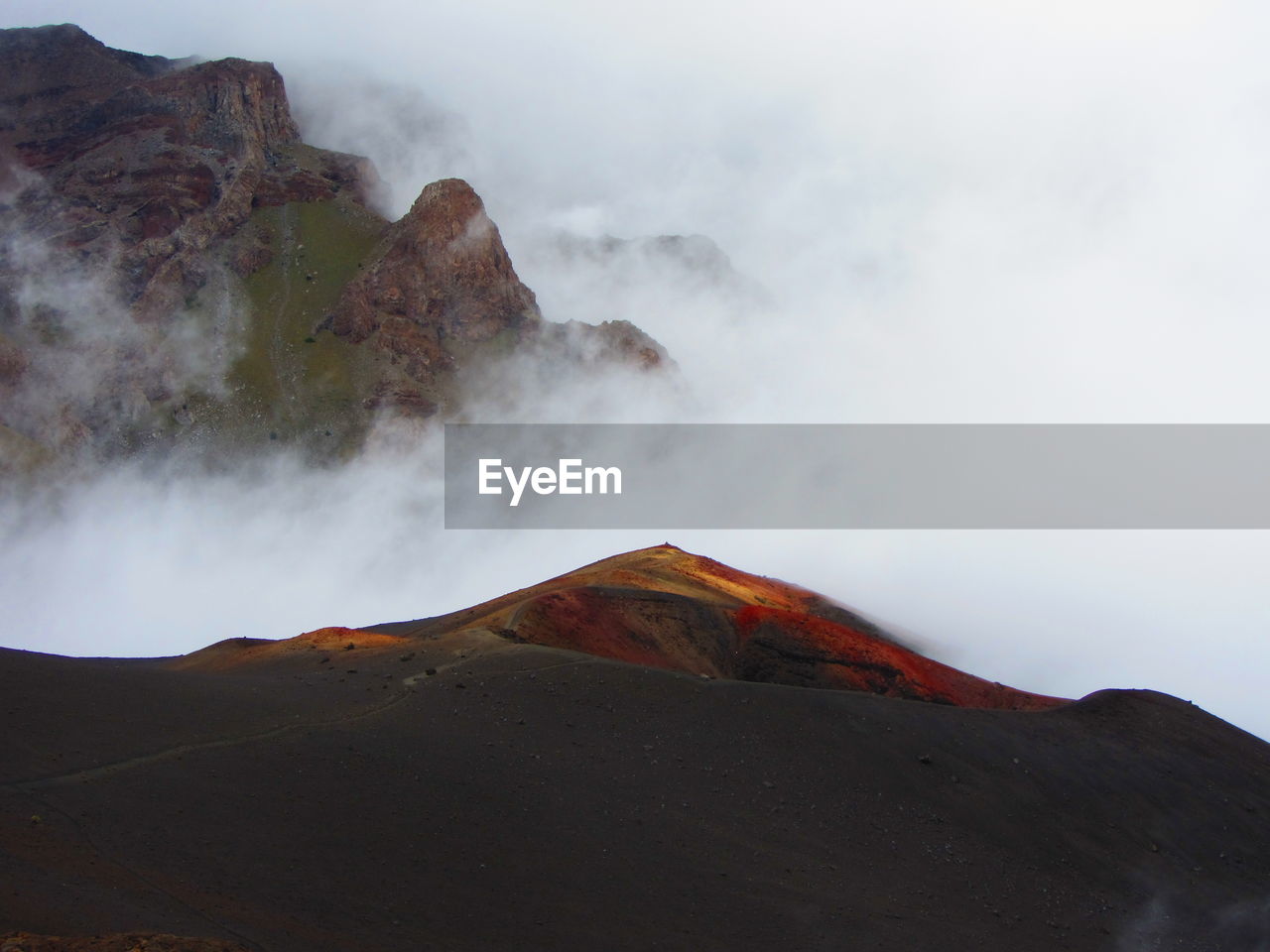 PANORAMIC VIEW OF VOLCANIC MOUNTAIN