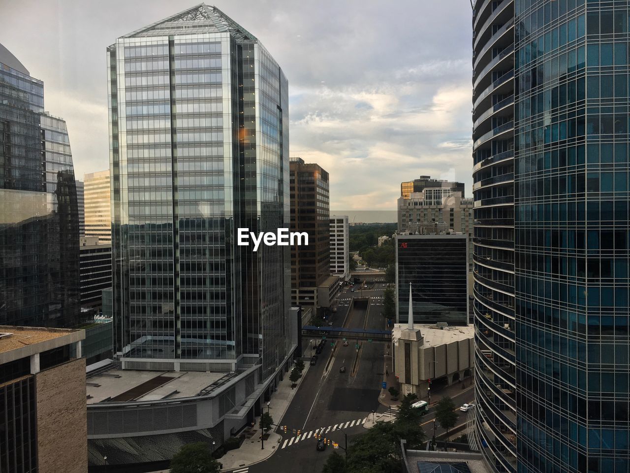 High angle view of cityscape against sky