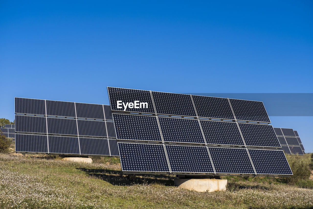 Solar panels in a rural landscape in spain