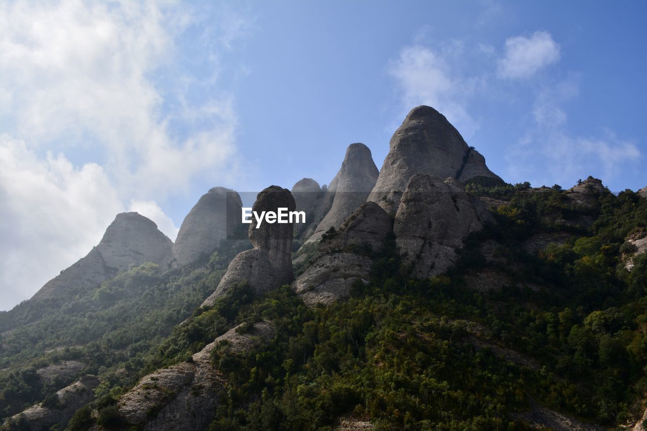 Low angle view of mountain against sky