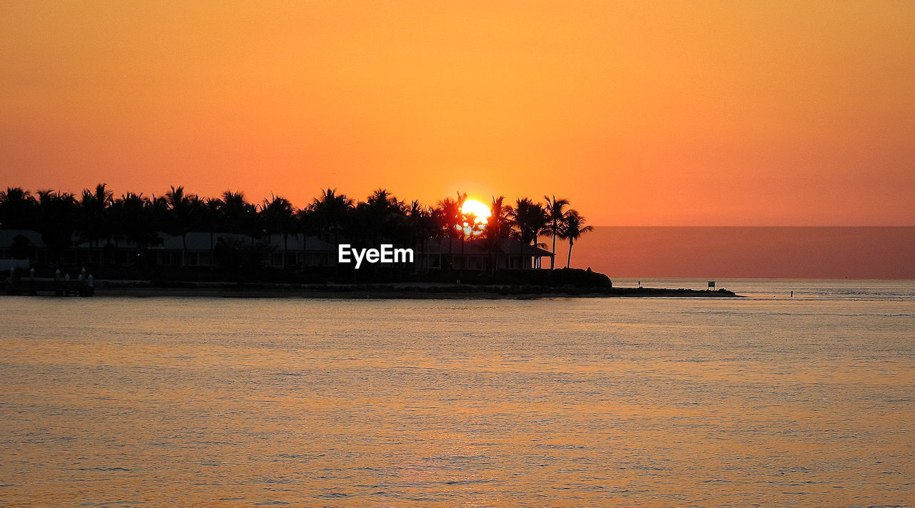 Scenic view of sea during sunset