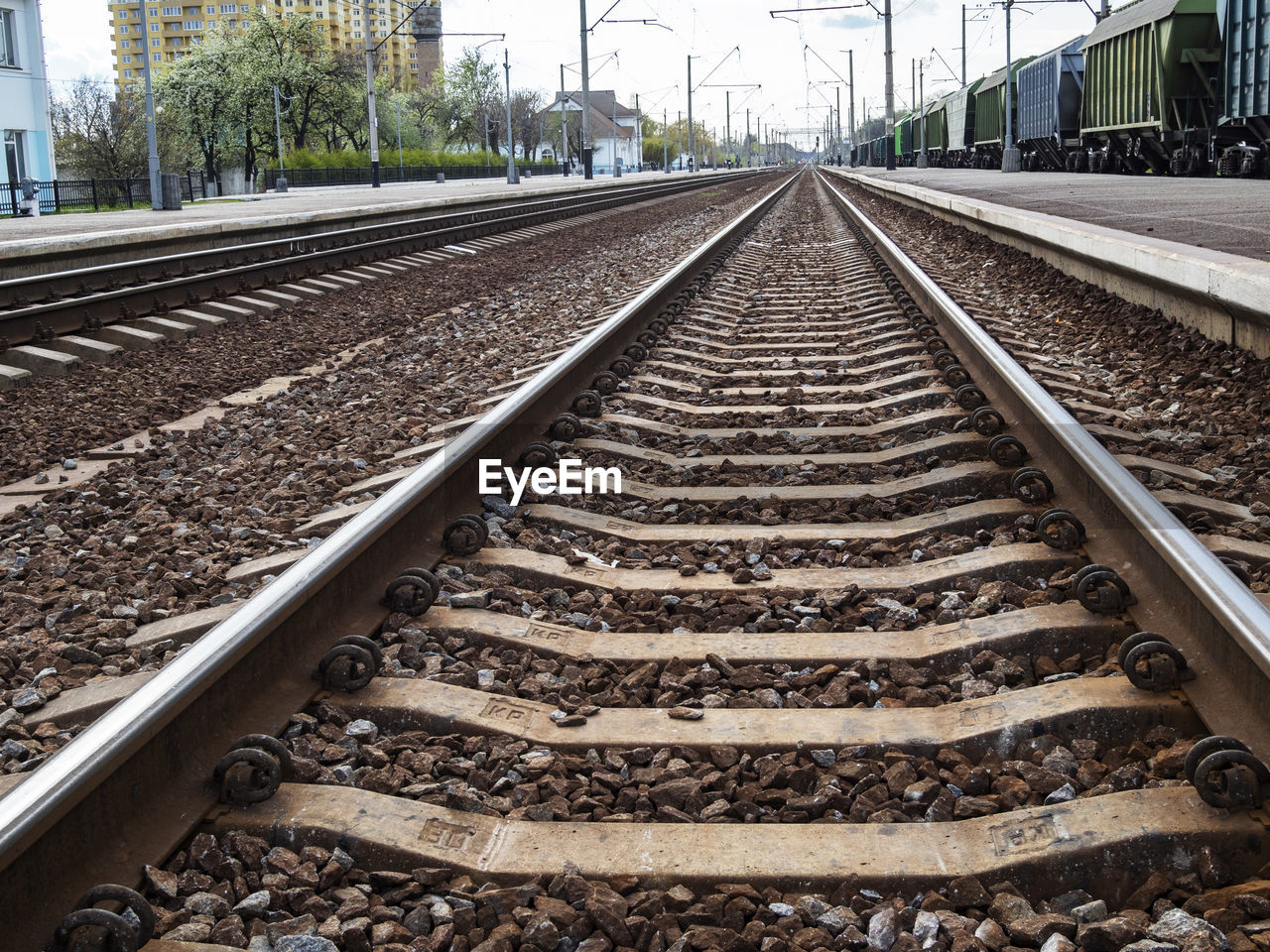 A deserted train station during a covid-19 coronavirus pandemic. .