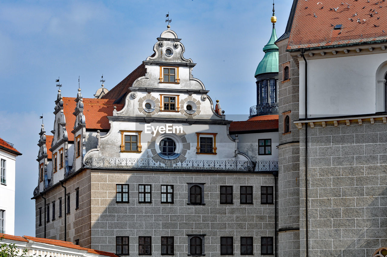 Low angle view of historic buildings at neuburg an der donau