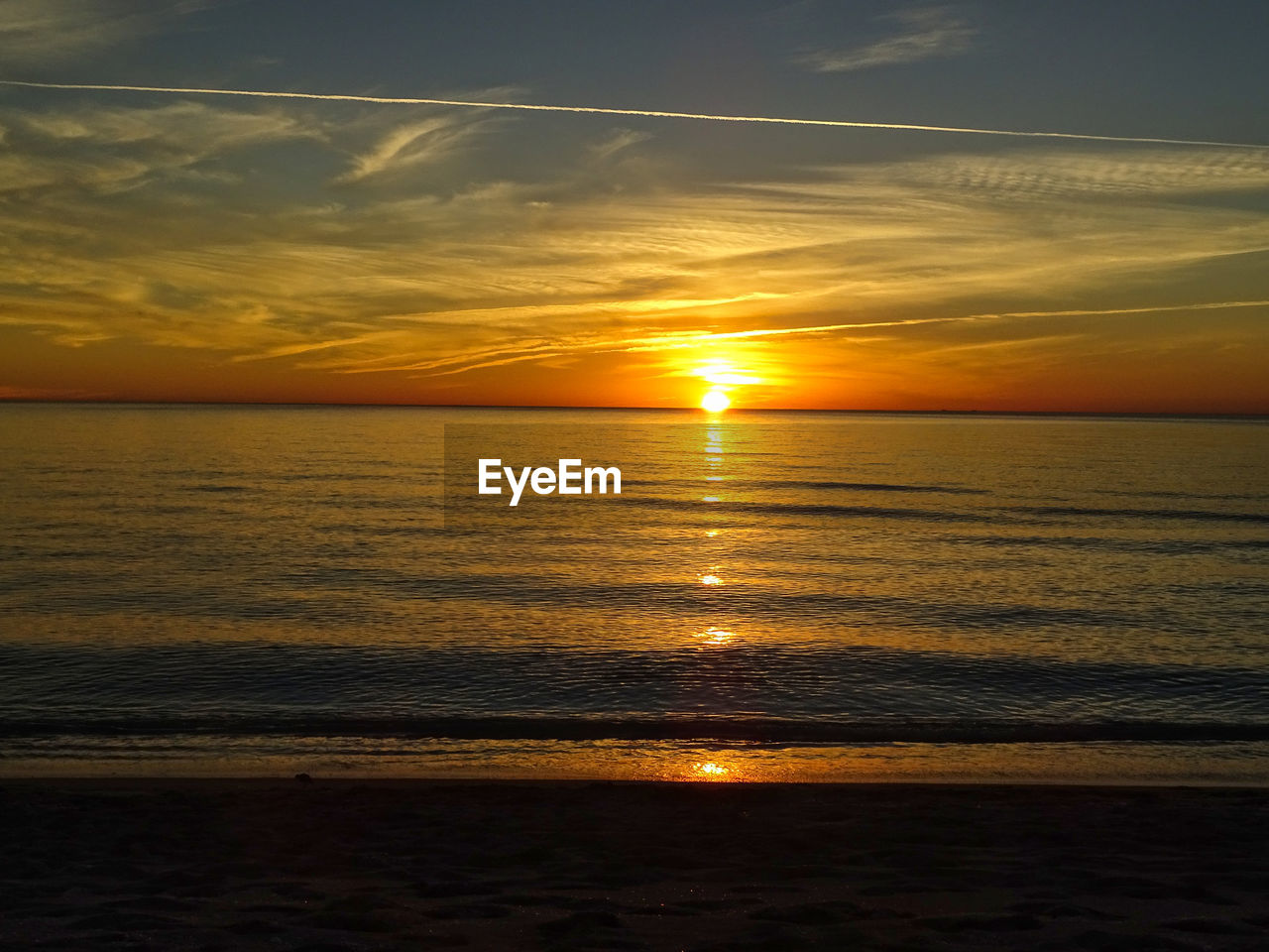 Scenic view of sea against sky during sunset, florida