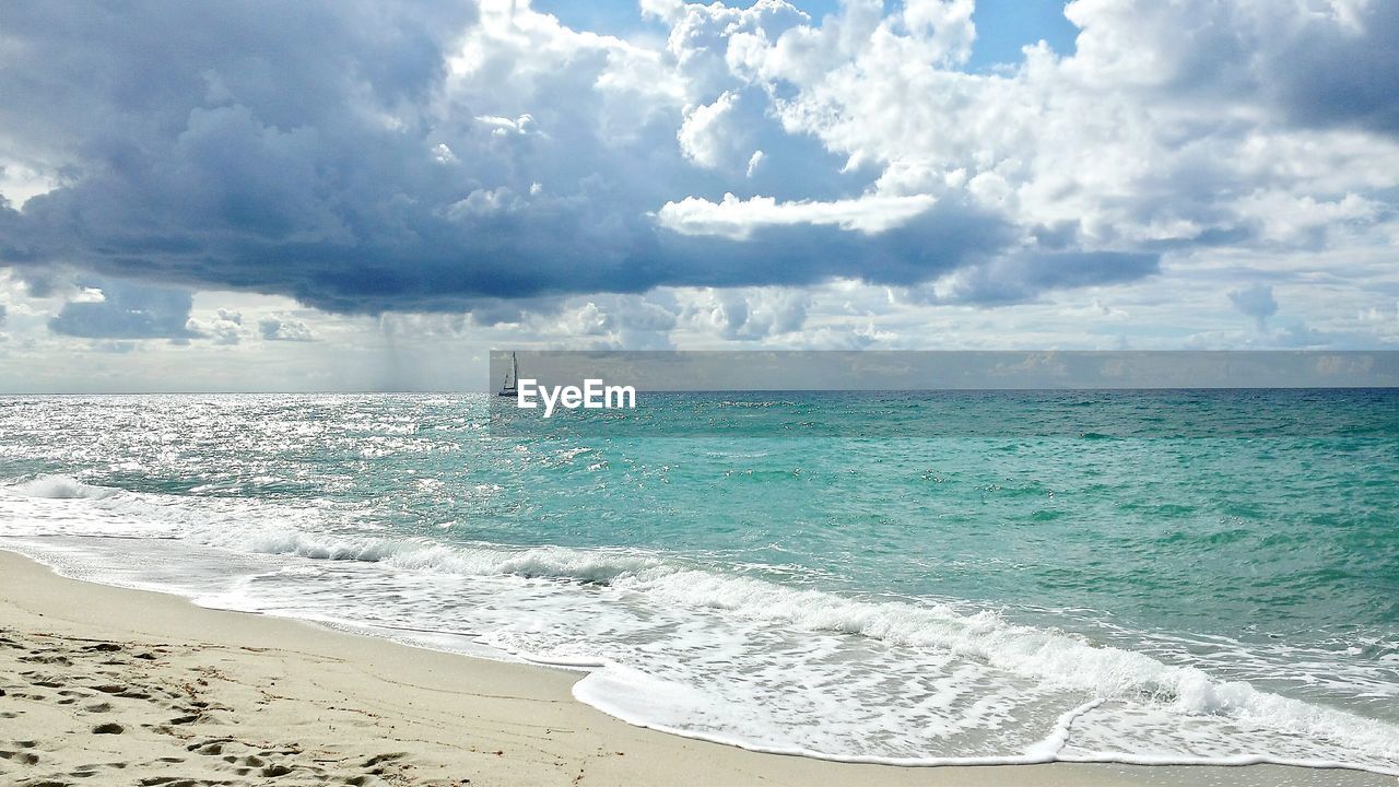 VIEW OF SEA AGAINST CLOUDY SKY