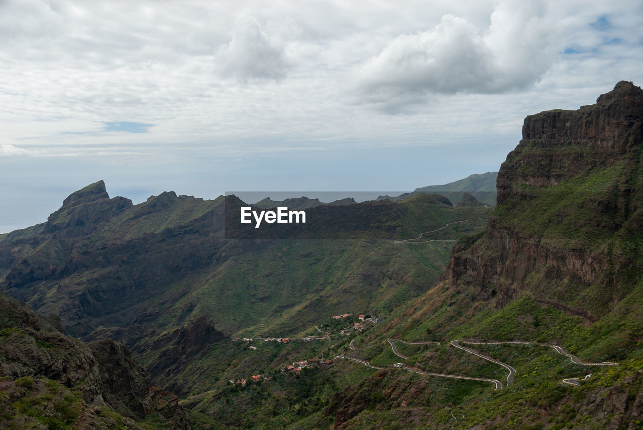 Scenic view of mountains against sky