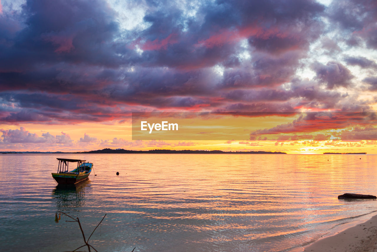 SCENIC VIEW OF SEA DURING SUNSET