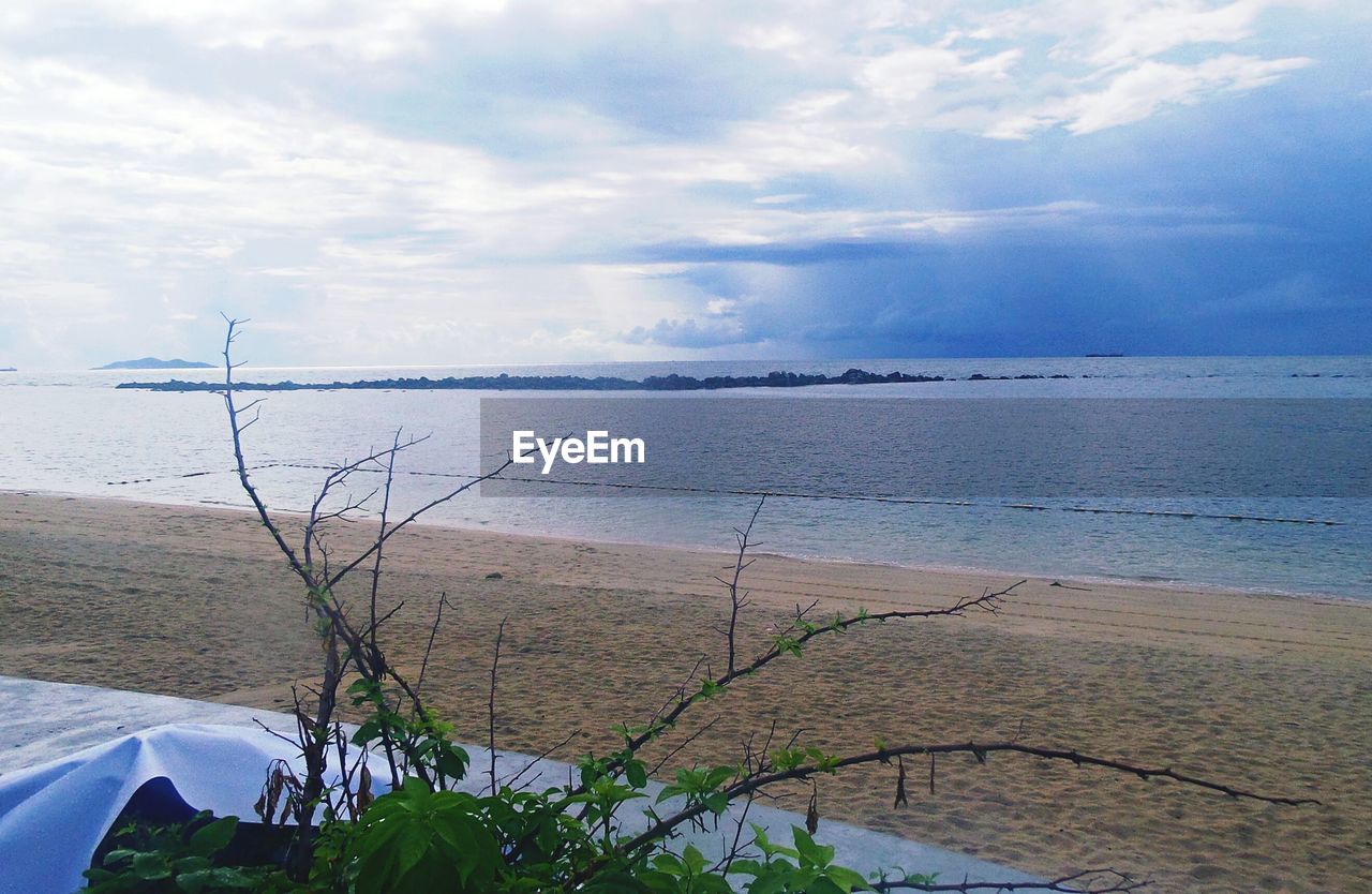 VIEW OF SEA AGAINST CLOUDY SKY