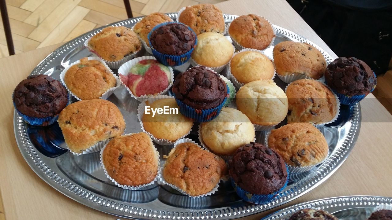 Close-up of variety of cupcakes