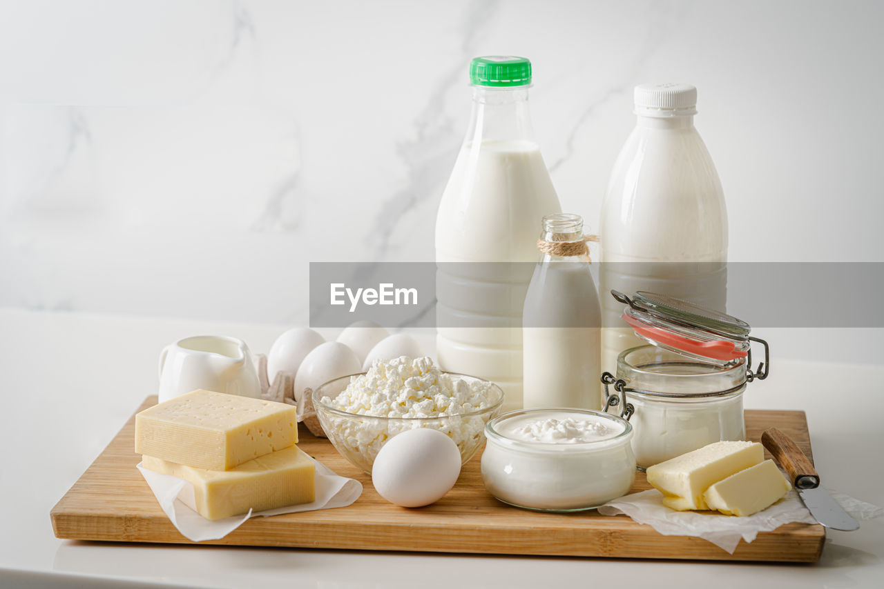 high angle view of food on table