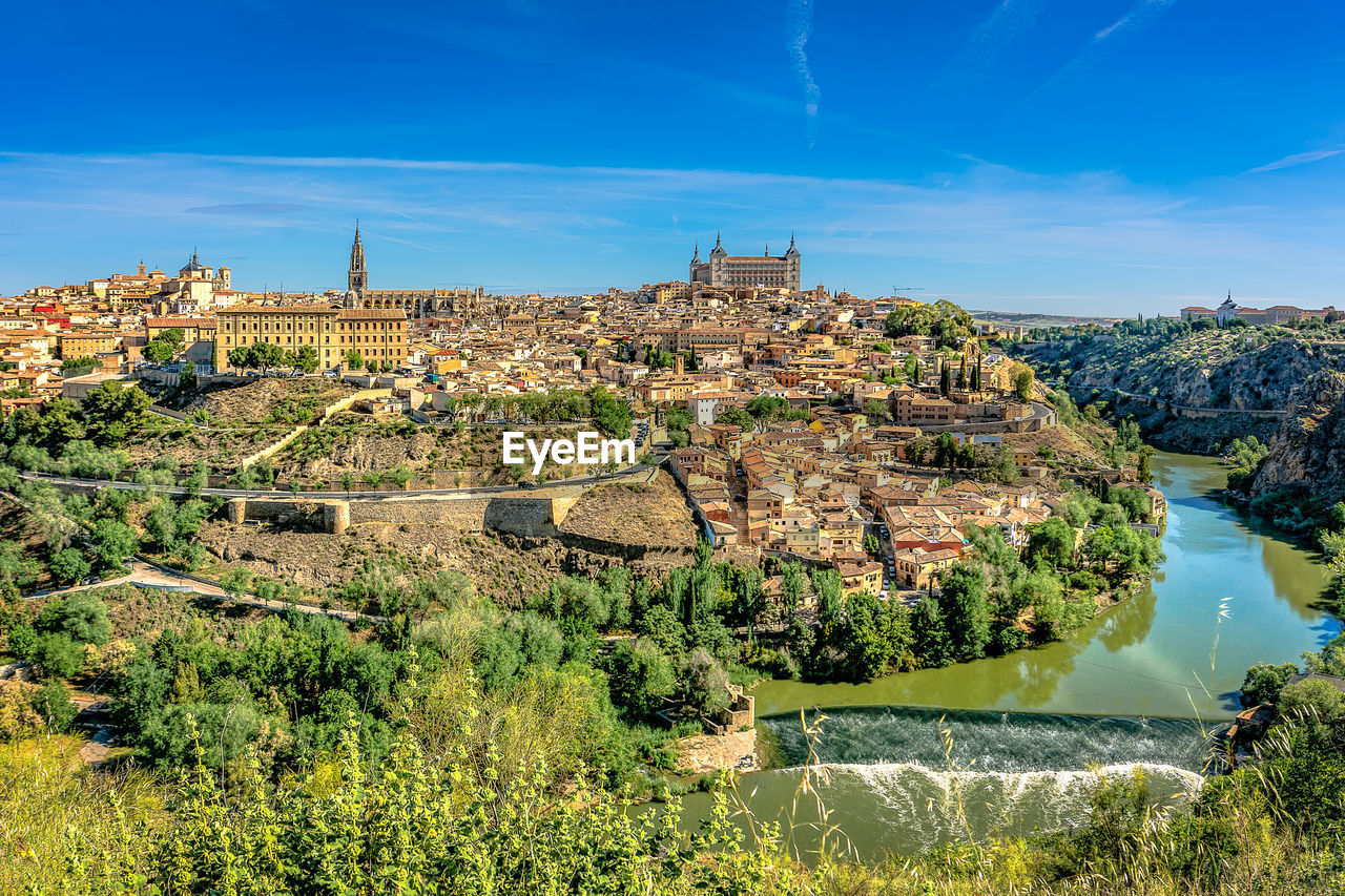 Panoramic view of toledo, spain in summer, sunny day. 