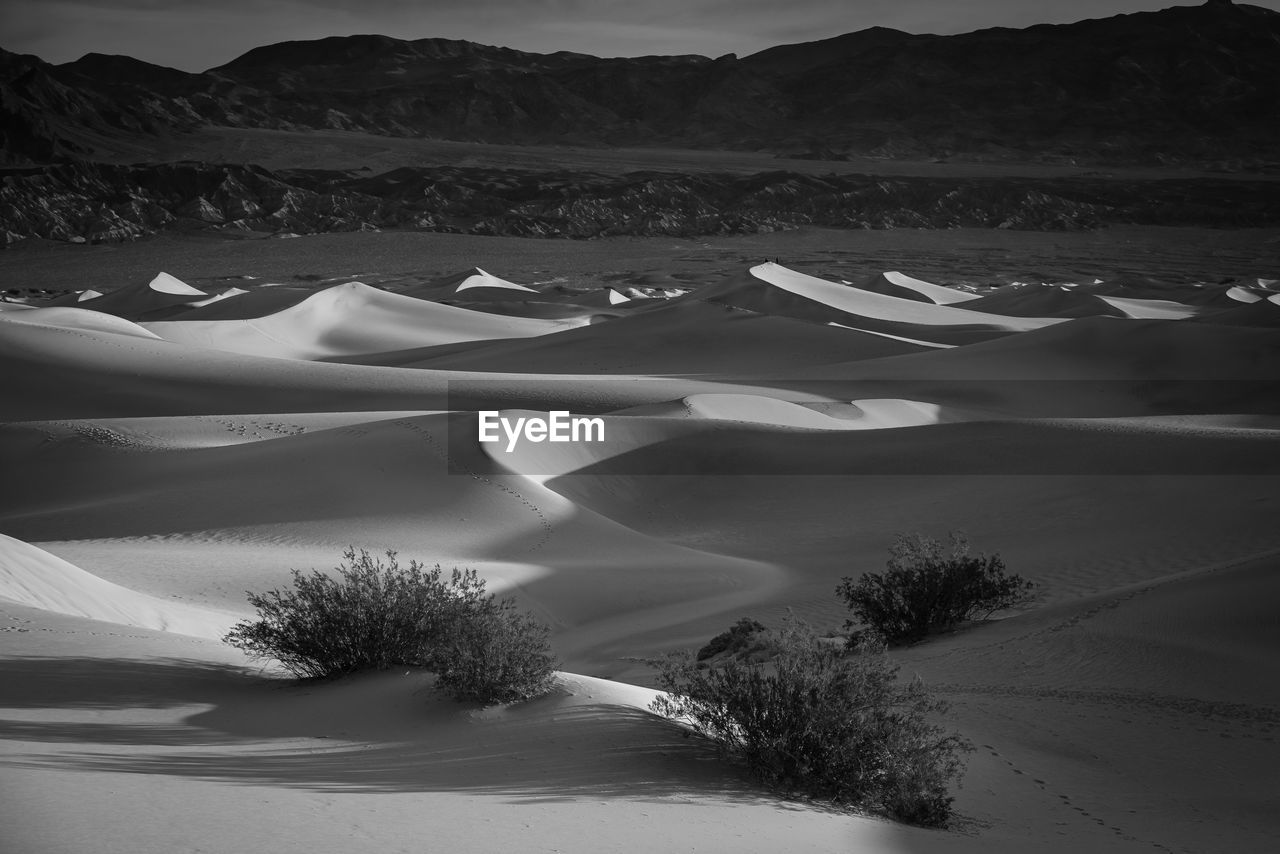 High angle view of sand dune in desert