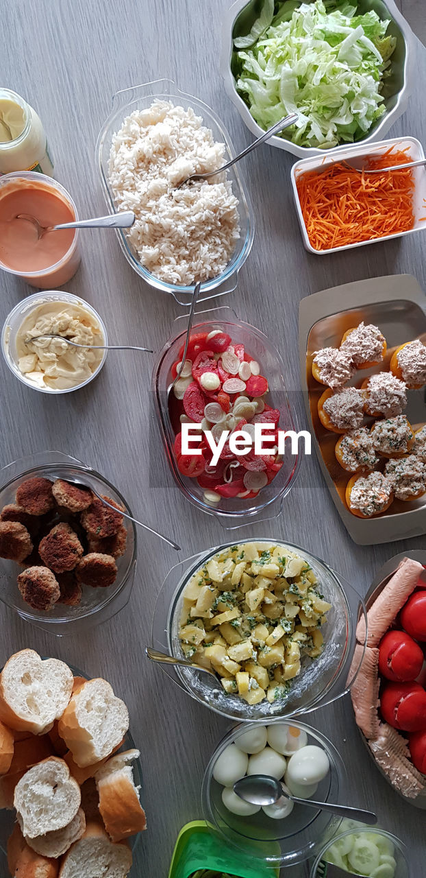 High angle view of fruits in bowl on table