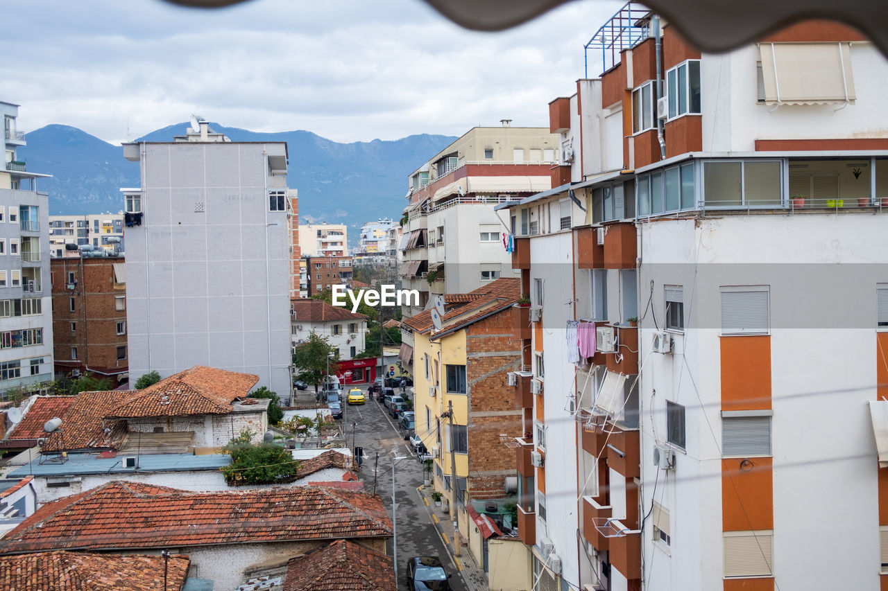 high angle view of buildings in city