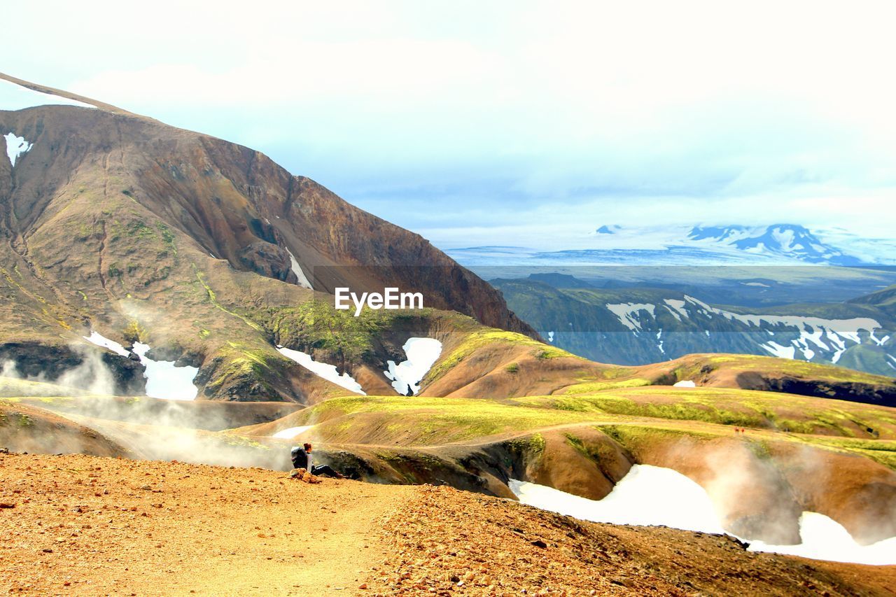 Scenic view of mountains against sky iceland