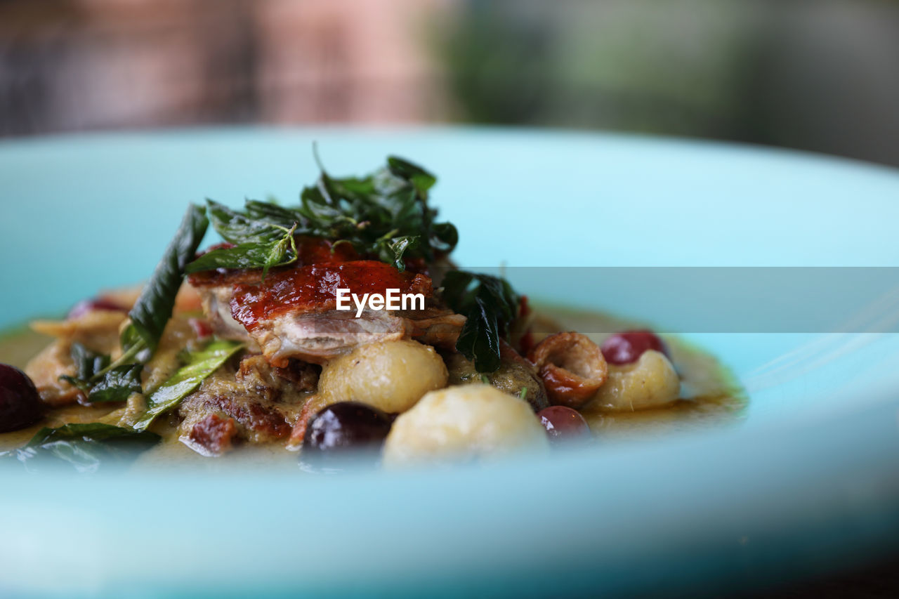 CLOSE-UP OF MEAL SERVED ON TABLE