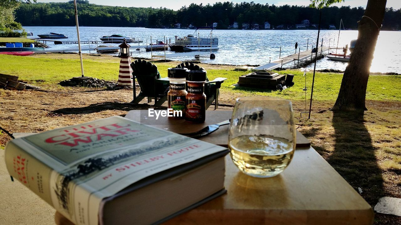 VIEW OF FOOD ON TABLE AT LAKE