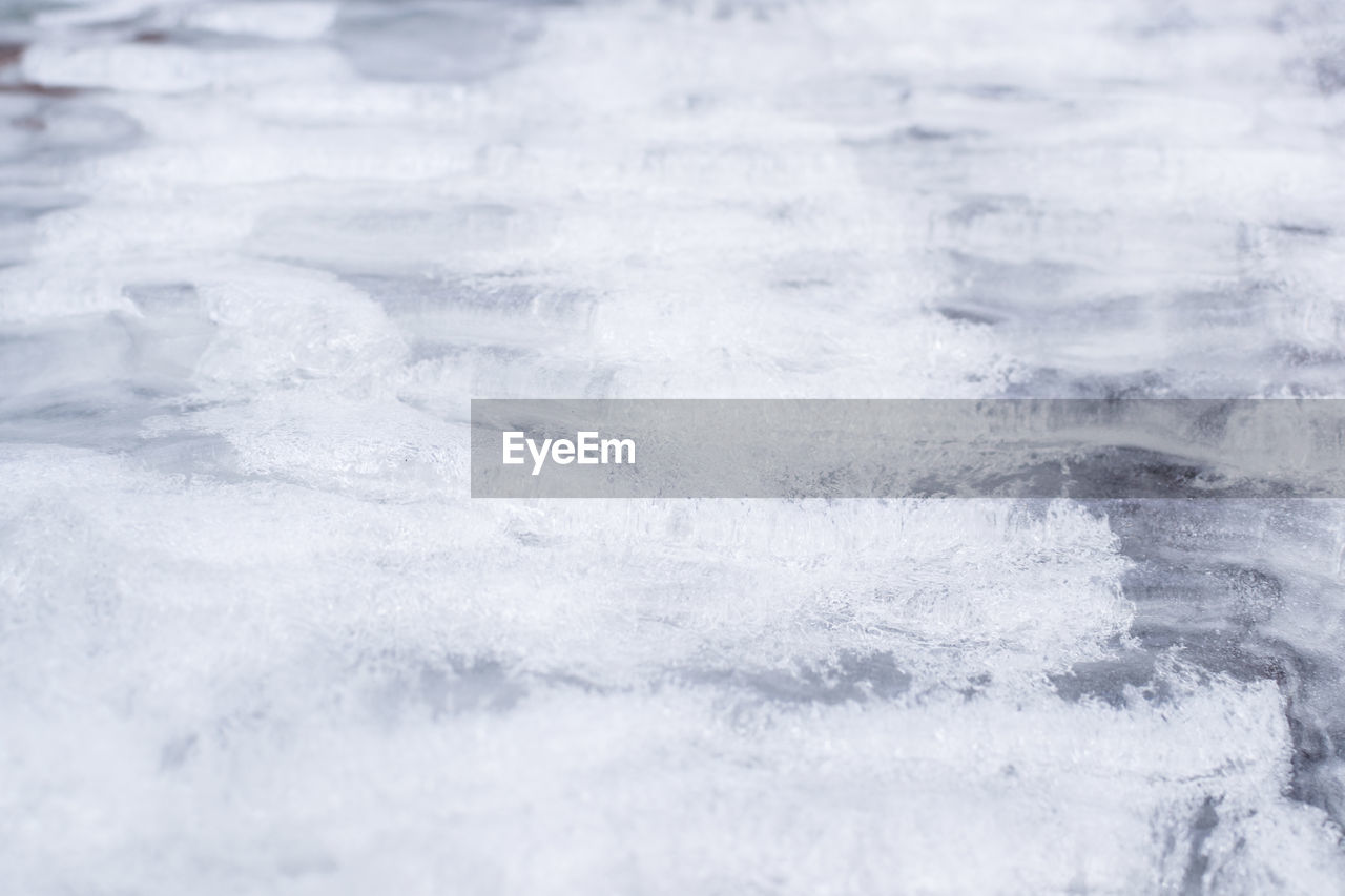 Full frame shot of frozen lake