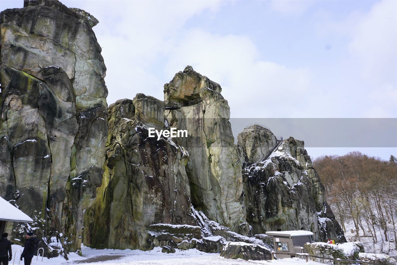 rock formations against sky