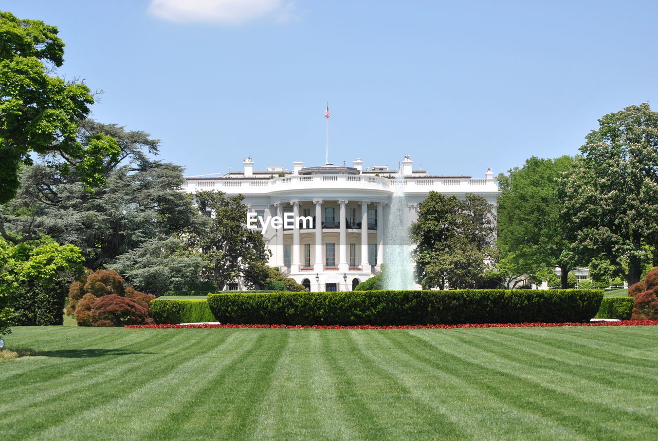 Lawn in front of the whitehouse