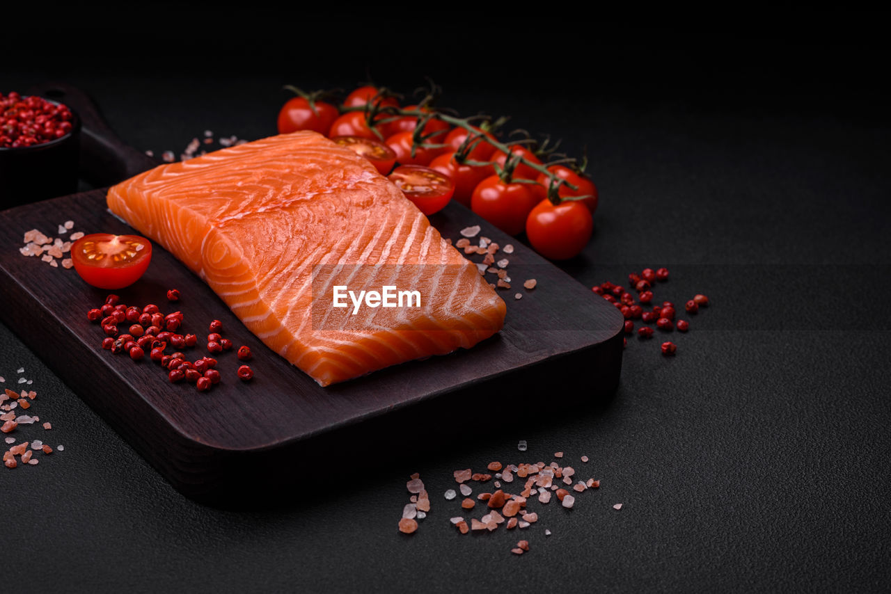 high angle view of sushi on table