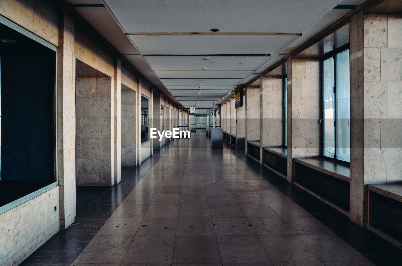 Empty corridor in building