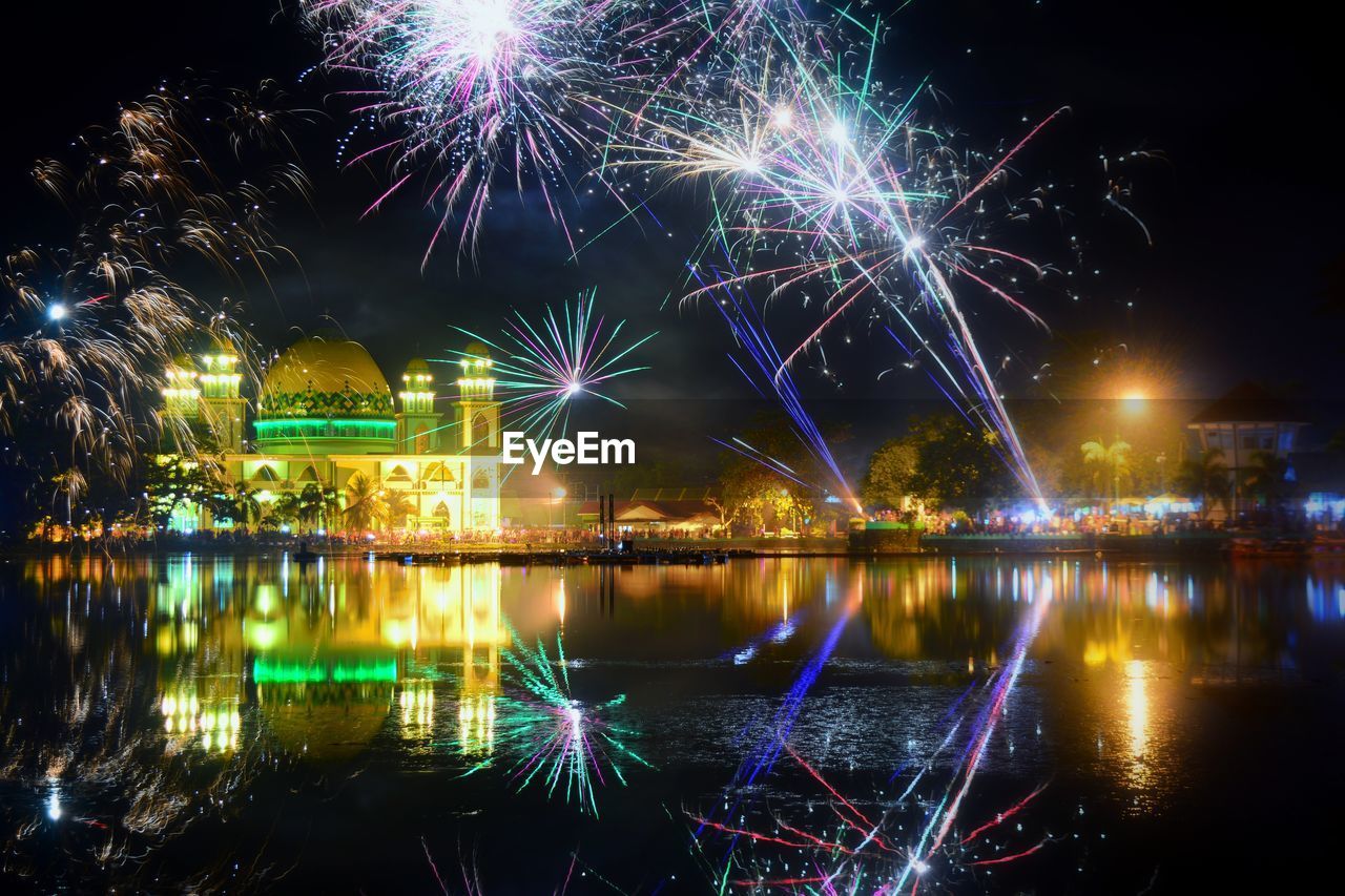 FIREWORK DISPLAY AT NIGHT