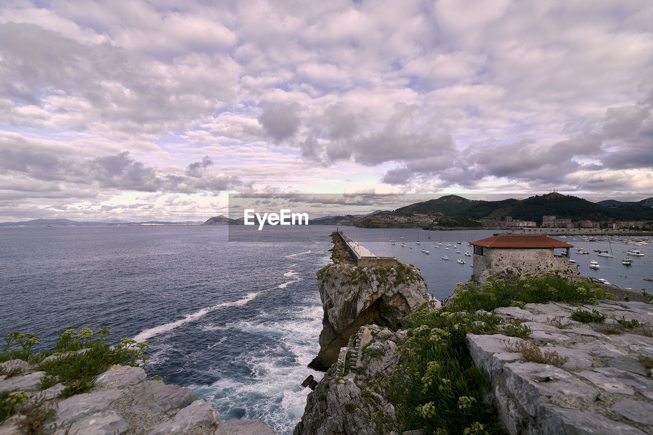 high angle view of sea against sky