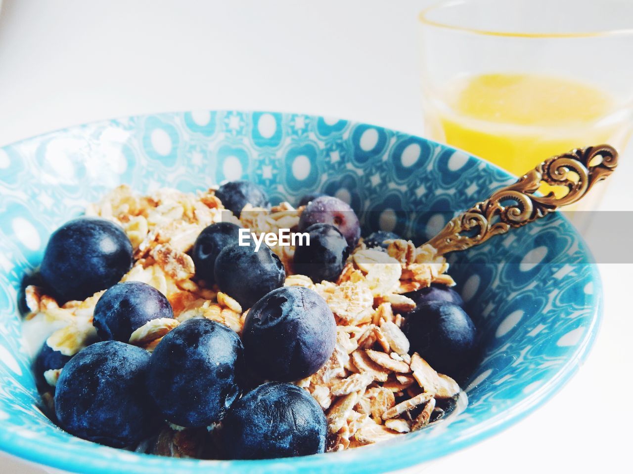 Close-up of fresh breakfast served in bowl