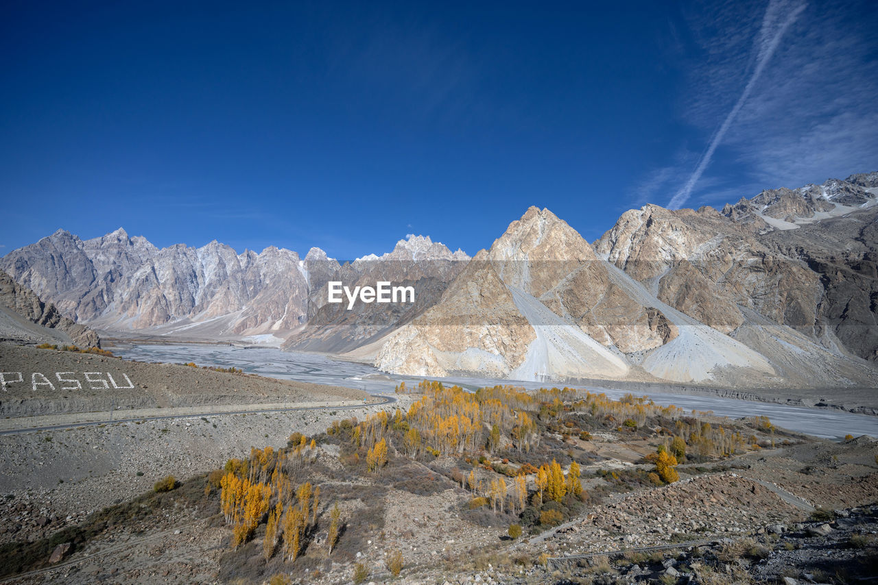 Autumn view of passu cones in the gilgit baltistan region of northern pakistan. 