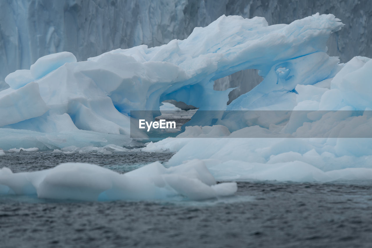 Scenic view of glacier in sea