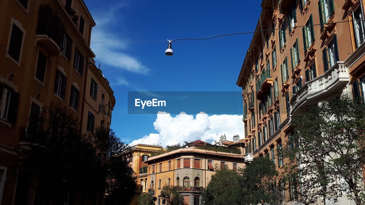 Low angle view of buildings against sky