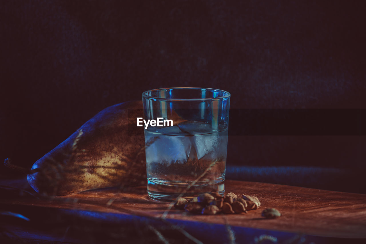 Close-up of drink in glass on table