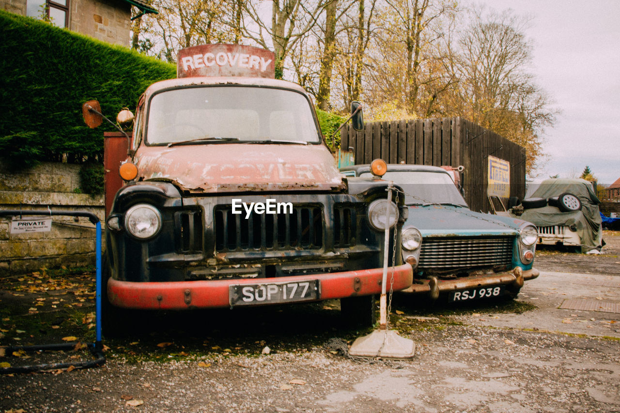 Cars parked on street