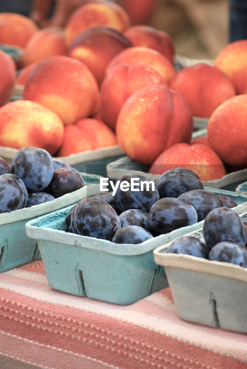 CLOSE-UP OF FRUITS IN MARKET FOR SALE