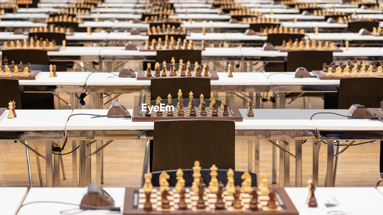 Close-up of chess pieces