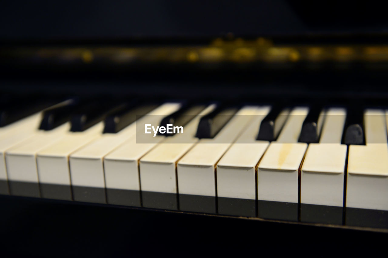 Close-up of piano keys