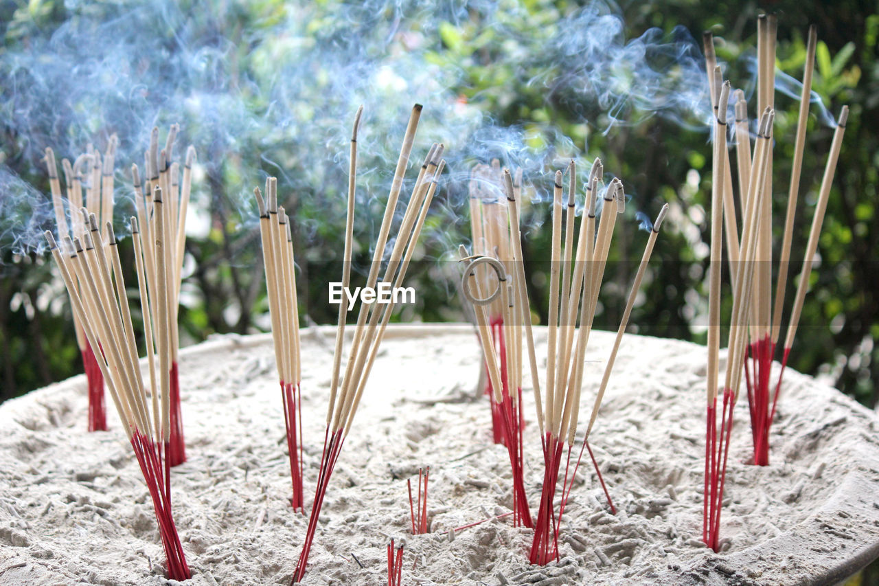 Incense burning to worship sacred objects or to worship the lord buddha.