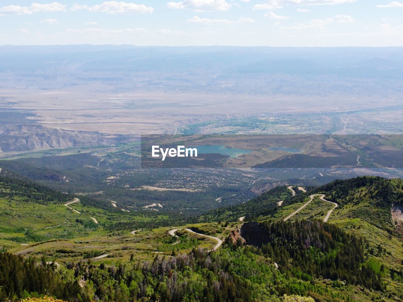 High angle view of landscape against sky