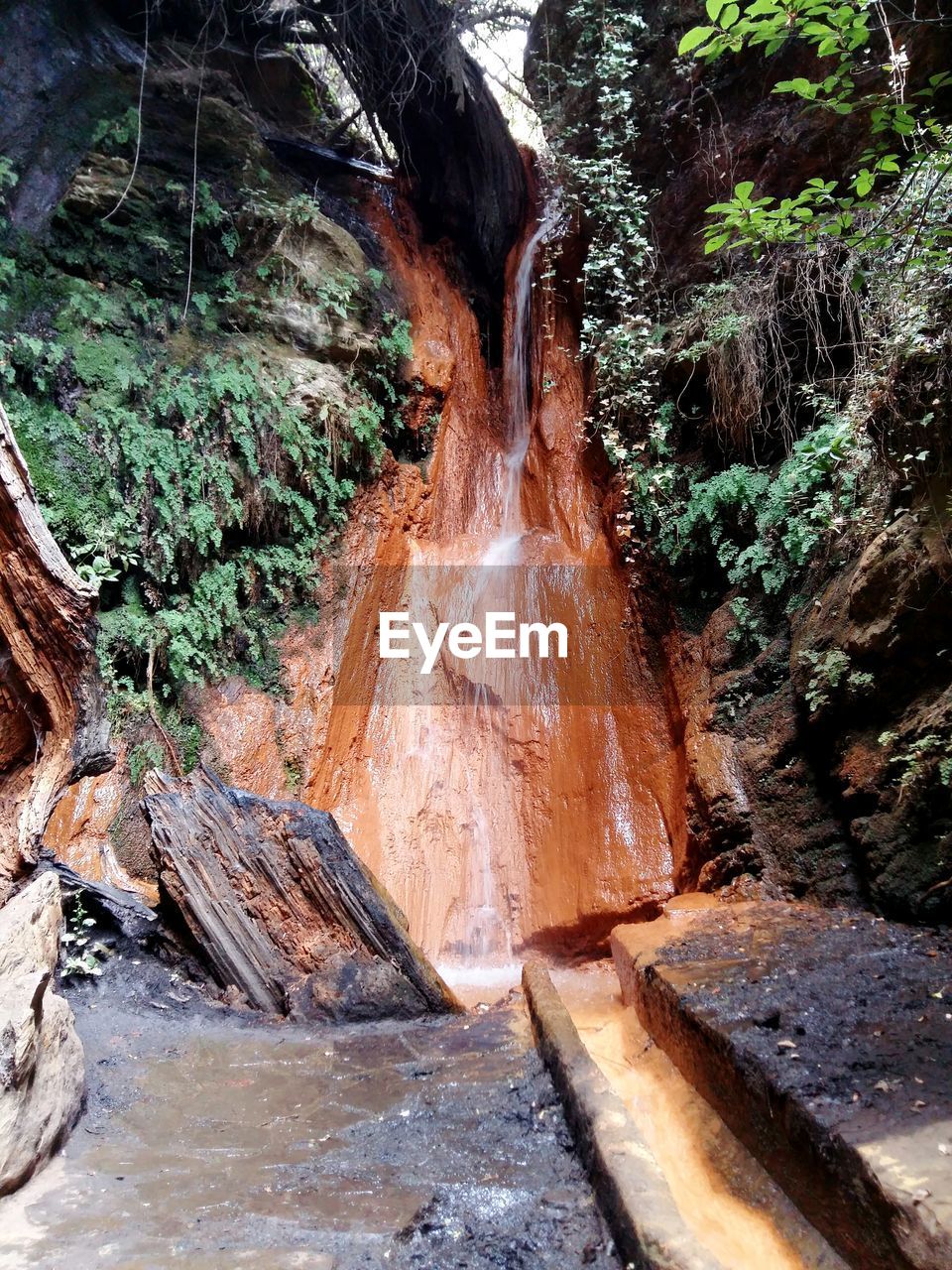 Waterfall in forest at alpujarra granadina