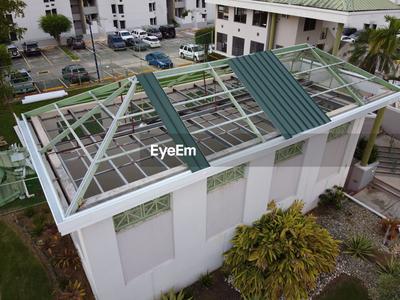 HIGH ANGLE VIEW OF RESIDENTIAL BUILDINGS