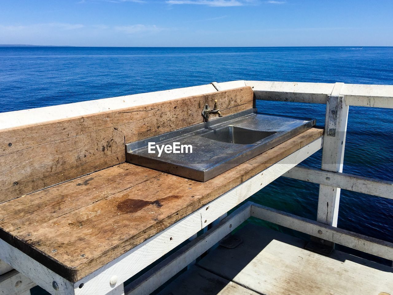 High angle view of pier on sea