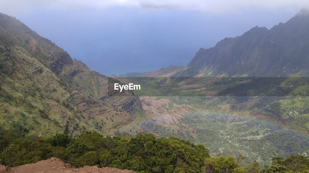 Scenic view of mountains against sky