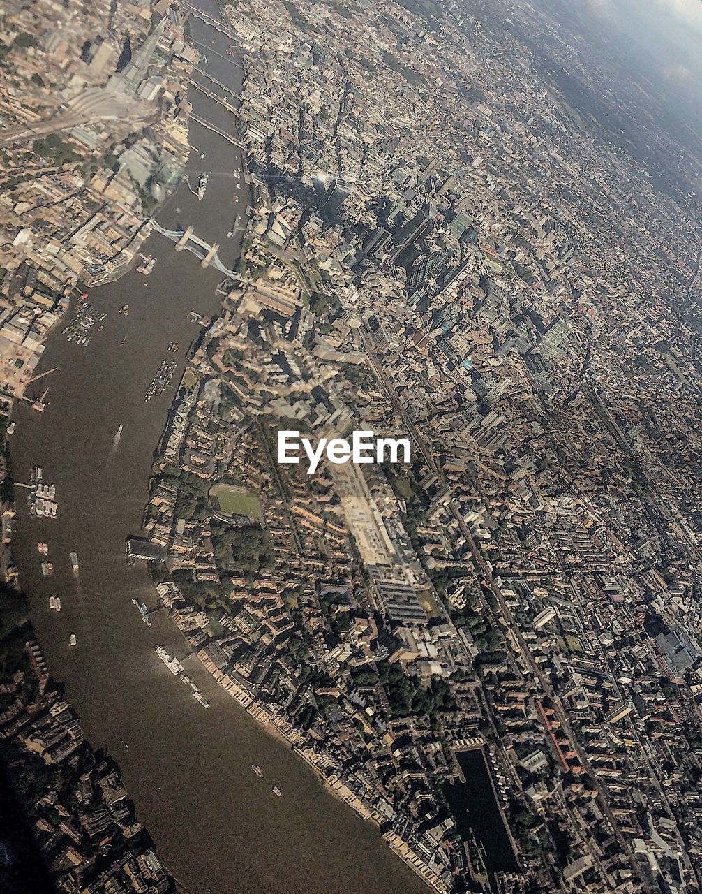 AERIAL VIEW OF LANDSCAPE WITH AIRPLANE