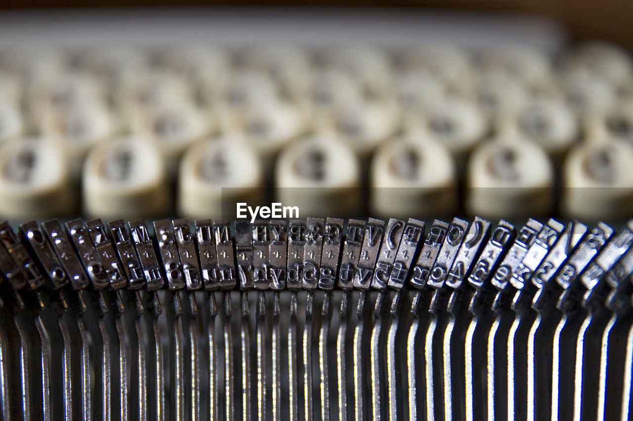 Close-up of vintage typewriter