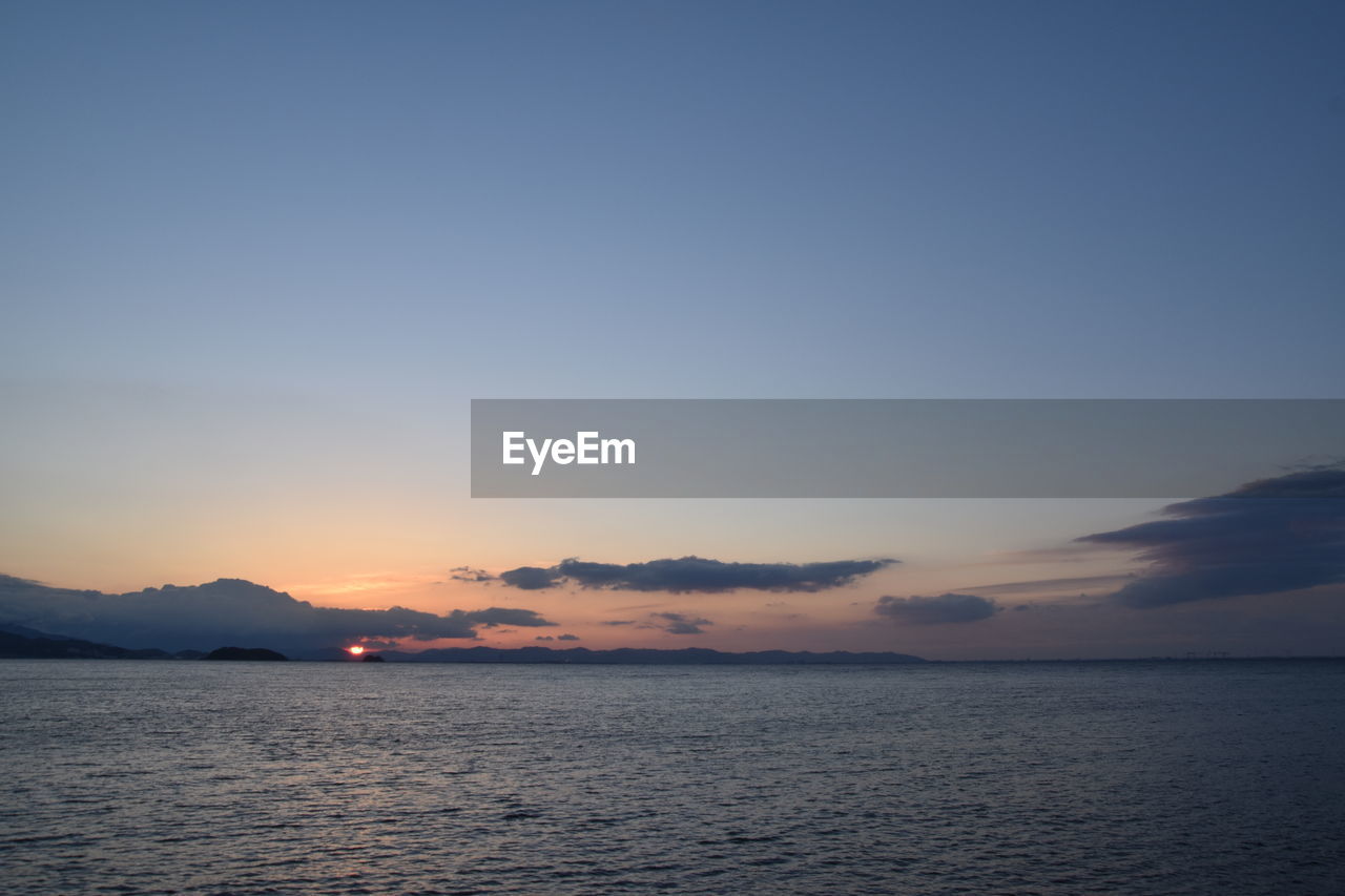 SCENIC VIEW OF SEA DURING SUNSET