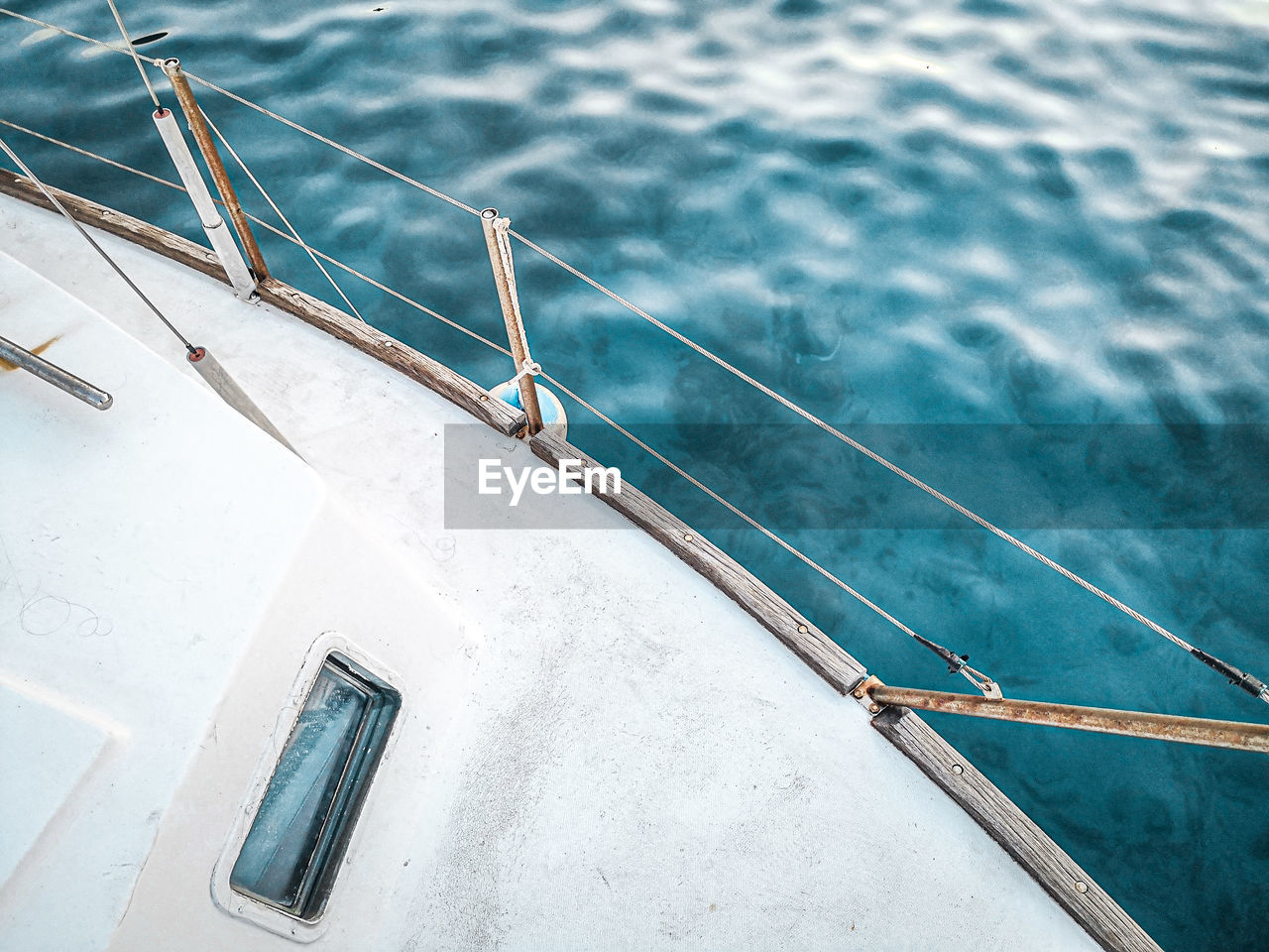 Boat in the blue sea