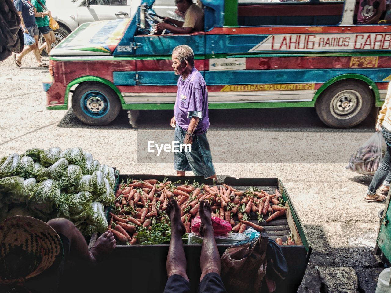 FULL LENGTH OF MAN WORKING IN BUS