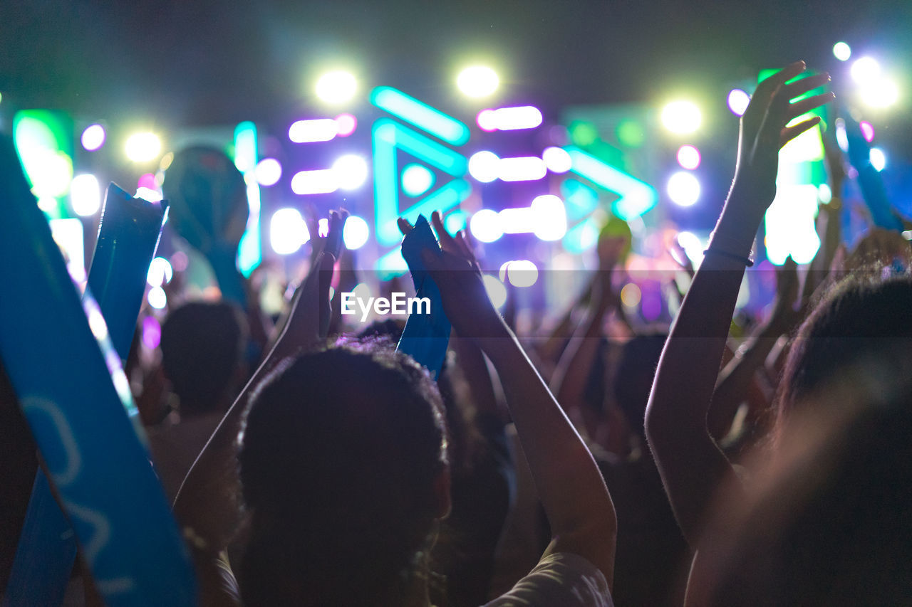 Group of people at music concert