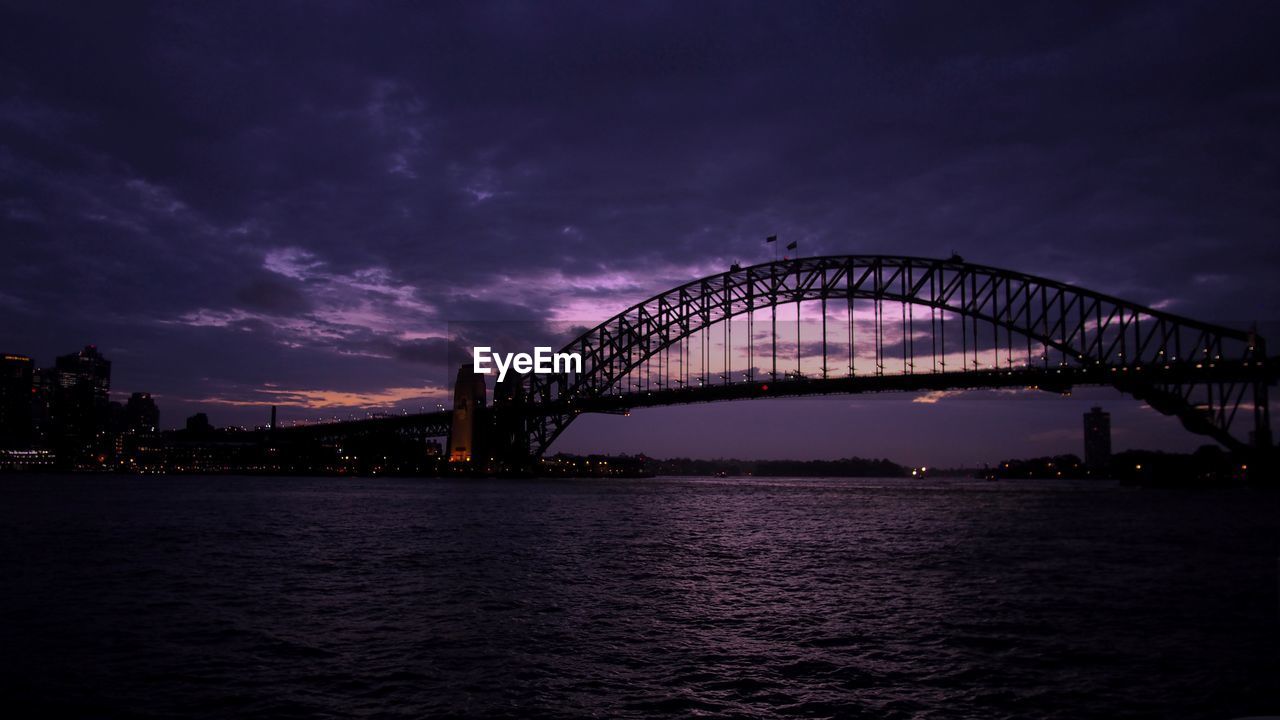 BRIDGE OVER SEA AT NIGHT